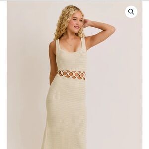 Le Lis Beige Knit Maxi Dress